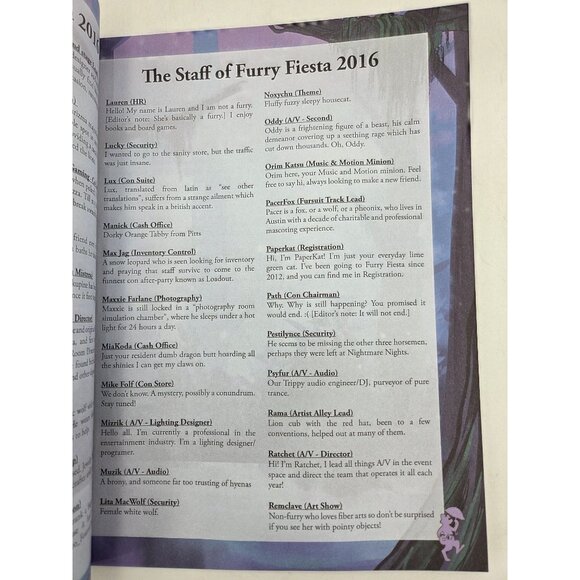 Furry Fiesta Furry Con Night on the Bayou 2016 Event Program - Picture 7 of 9